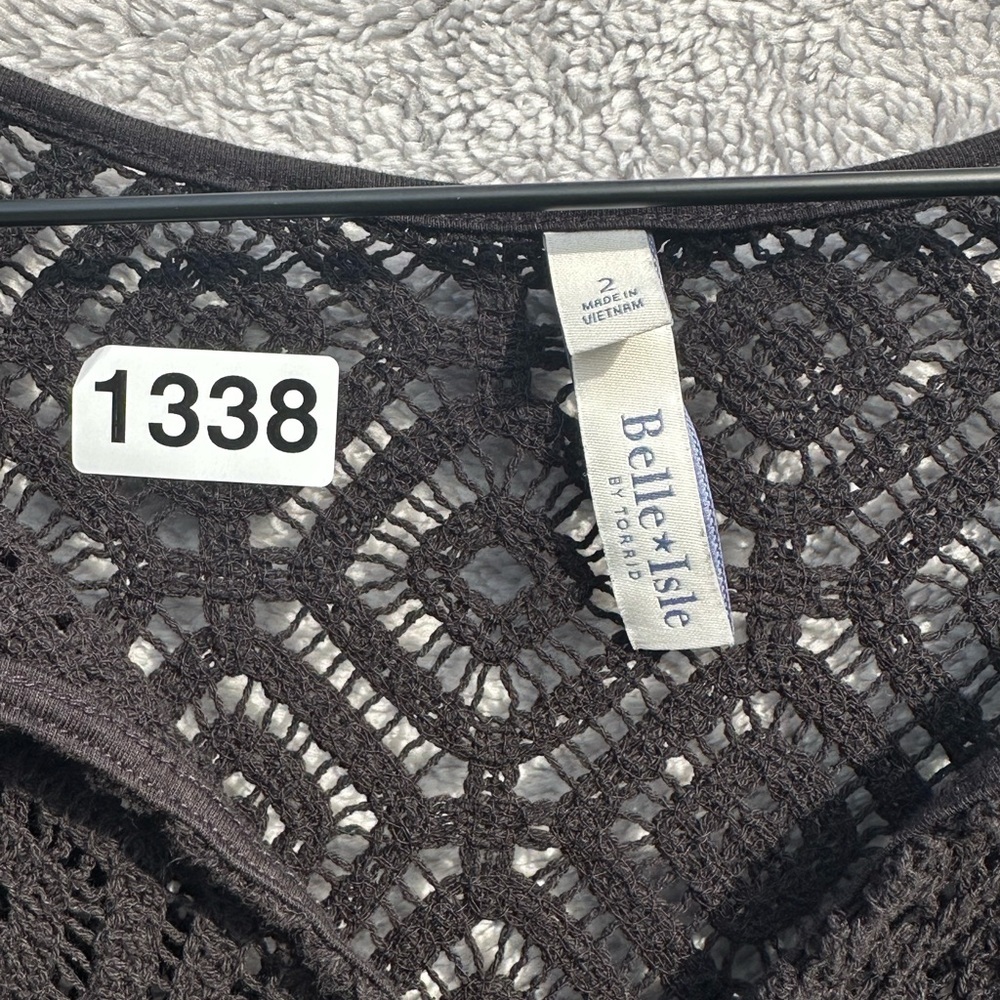 Torrid Belle Isle Black Crochet Lace Peasant Tunic Dress Swim Cover Up Size 2 - Picture 6 of 7